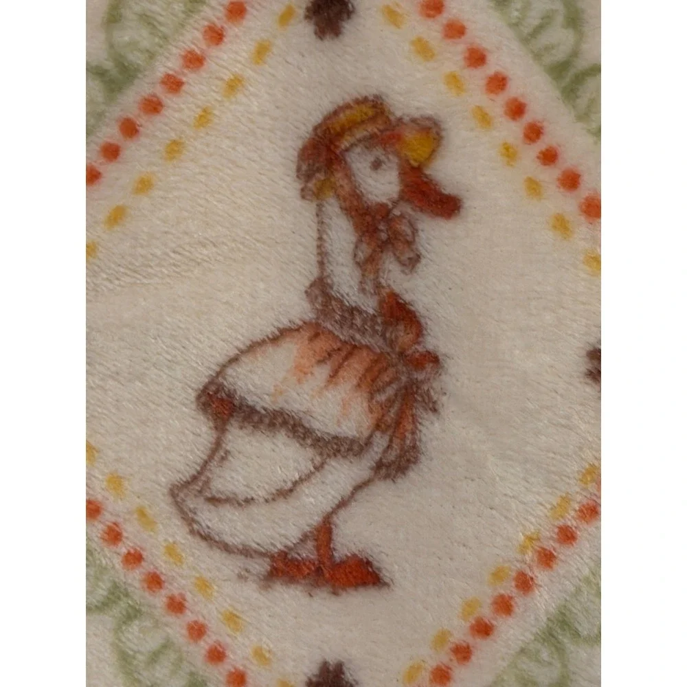 Harvest Goose RJ 1916 Plush Throw Blanket Fall Pumpkin Sunflower Twin 50x60